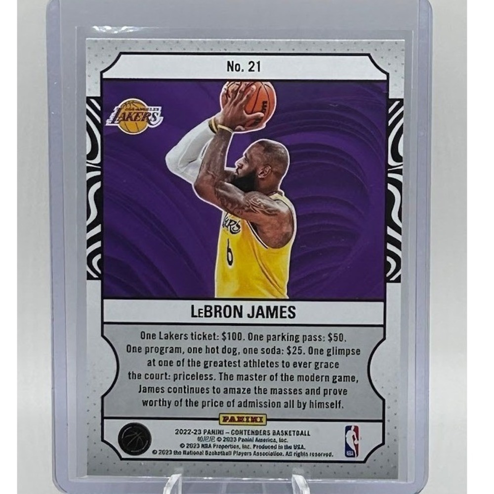 LeBron James Game Night Ticket 2022-23 Panini Contenders NBA Los Angeles Lakers